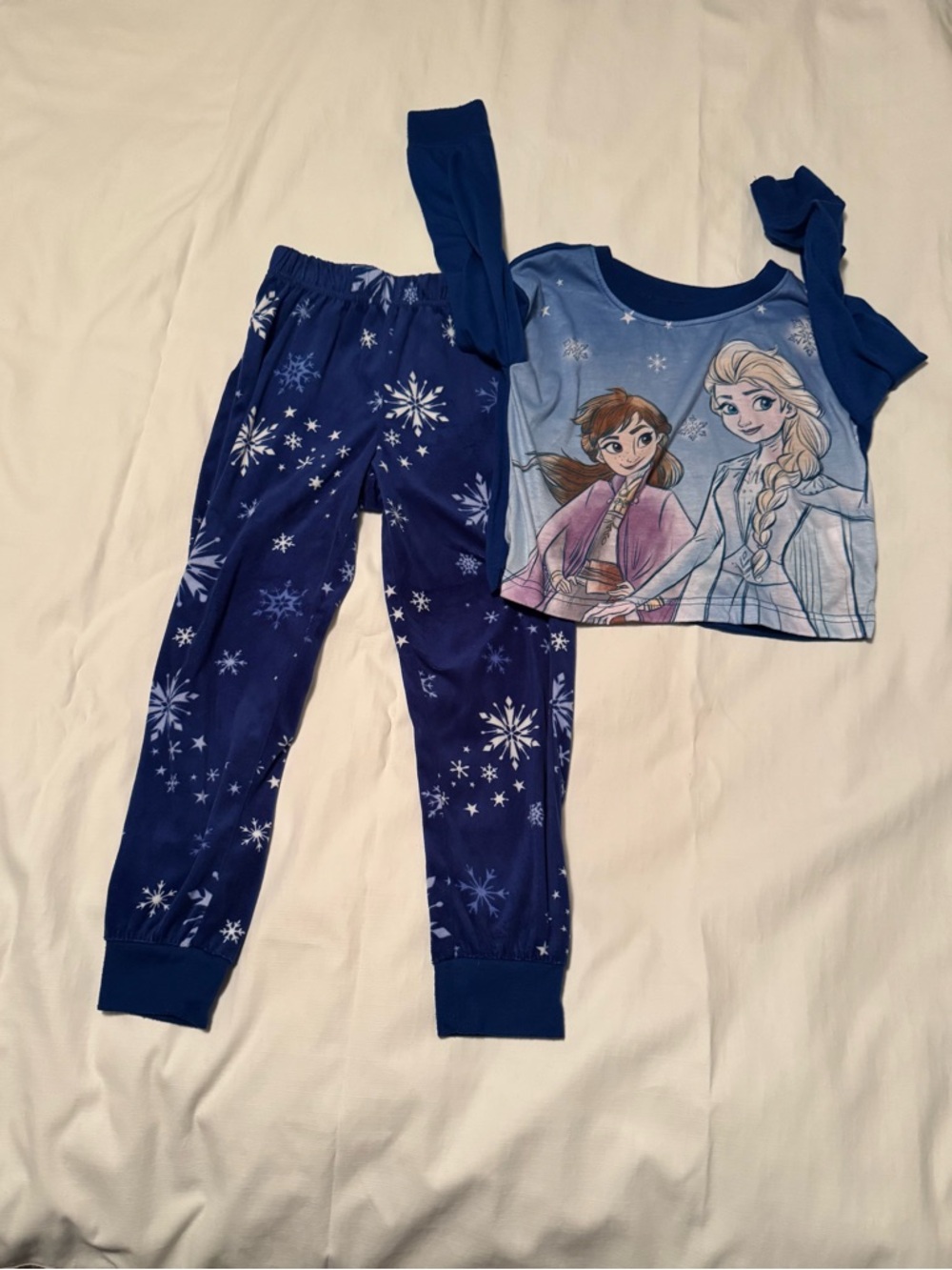 Disney Frozen Girls' Blue Snowflake Pajama Set 6/6X